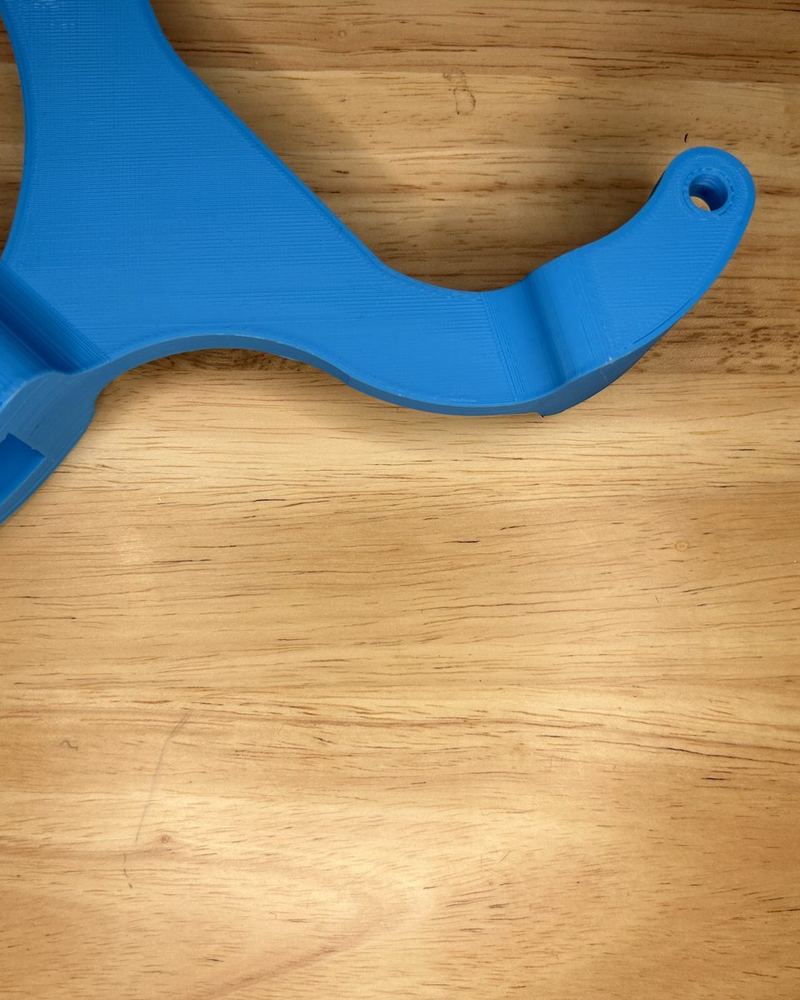 Blue 3D-printed prototype link